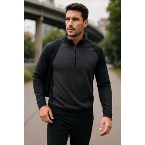 Proof Seamless Quarter Zip Pullover – Men’s Medium-Charcoal